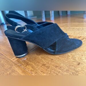 Rebecca Minkoff- Aaiden Suede Slingback Sandals (Black) - Size 8